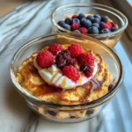 Baked Protein Pancake Bowls- great for meal prep and no banana needed!