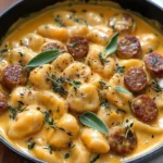 Creamy Butternut Squash Gnocchi with Sausage, Thyme, and Sage