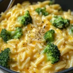 Creamy One-Pot Broccoli Cheddar Orzo