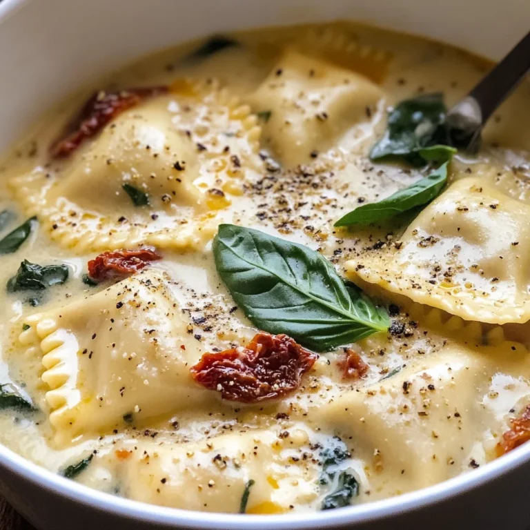 Creamy Tuscan Ravioli Soup : Comfort in Every Spoonful