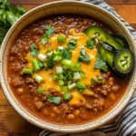Crockpot Spicy Queso Beef Chili