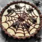 Halloween Chocolate Spiderweb Tart
