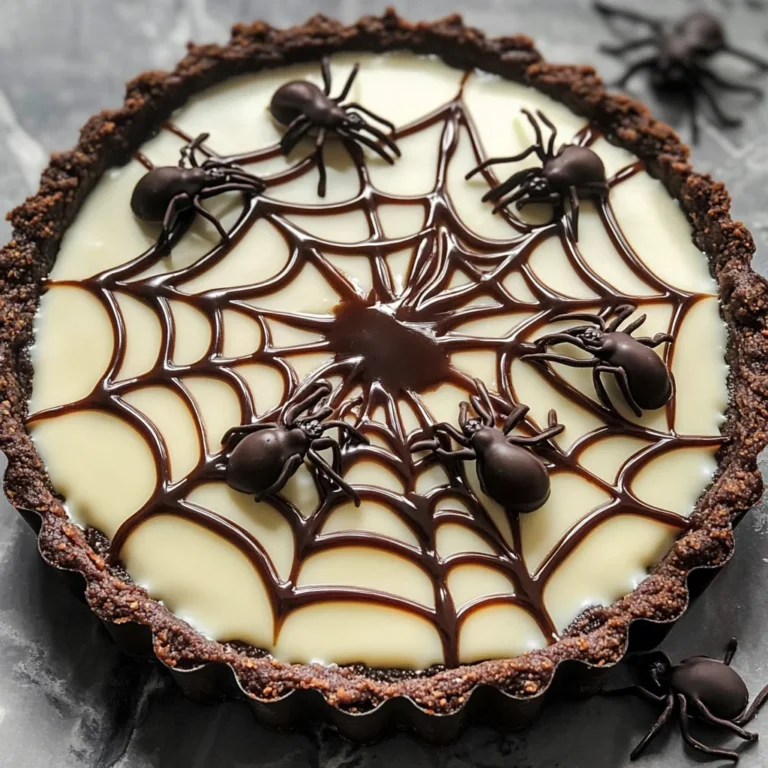 Halloween Chocolate Spiderweb Tart