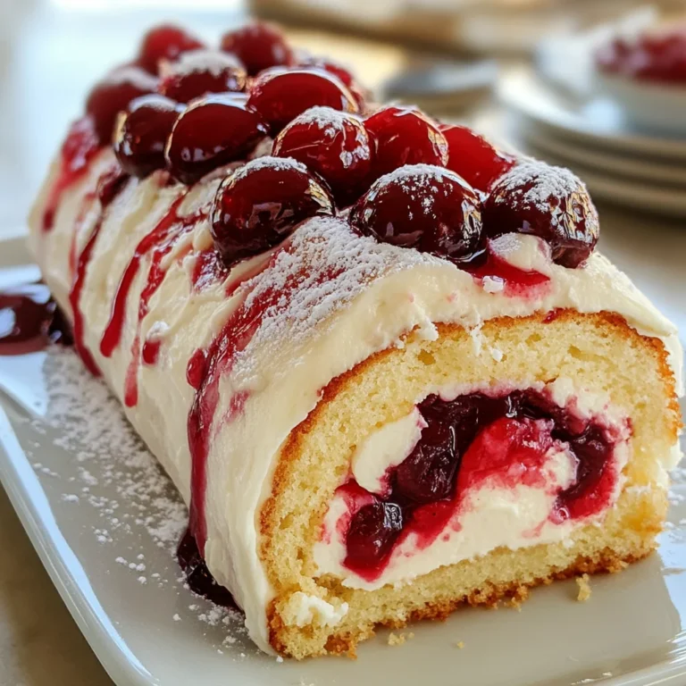 Heavenly Cherry Cheesecake Cake Roll Recipe