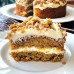 Pumpkin Cake with Cream Cheese and Streusel Topping
