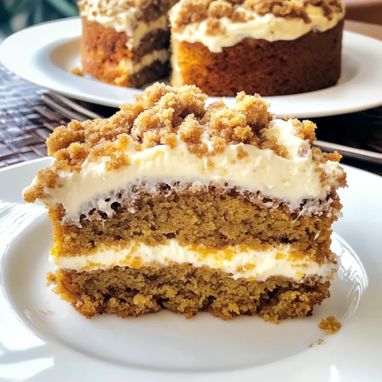 Pumpkin Cake with Cream Cheese and Streusel Topping