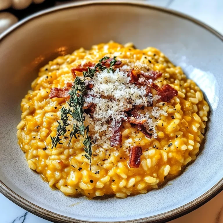 Pumpkin Risotto with Turkey Bacon & Parmesan