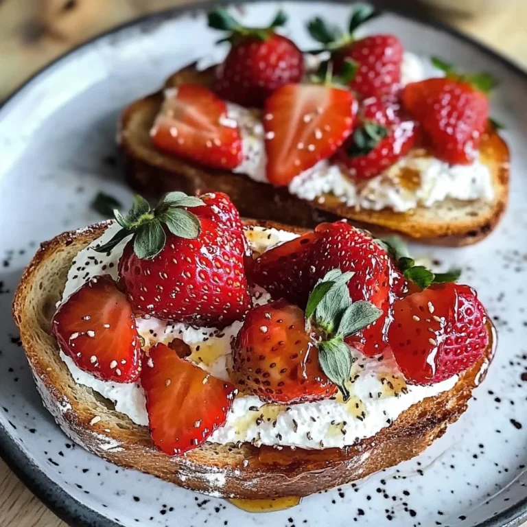 Roasted Strawberry Whipped Ricotta Toast