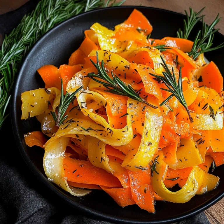 Carrot Ribbons in Rosemary Butter Sauce