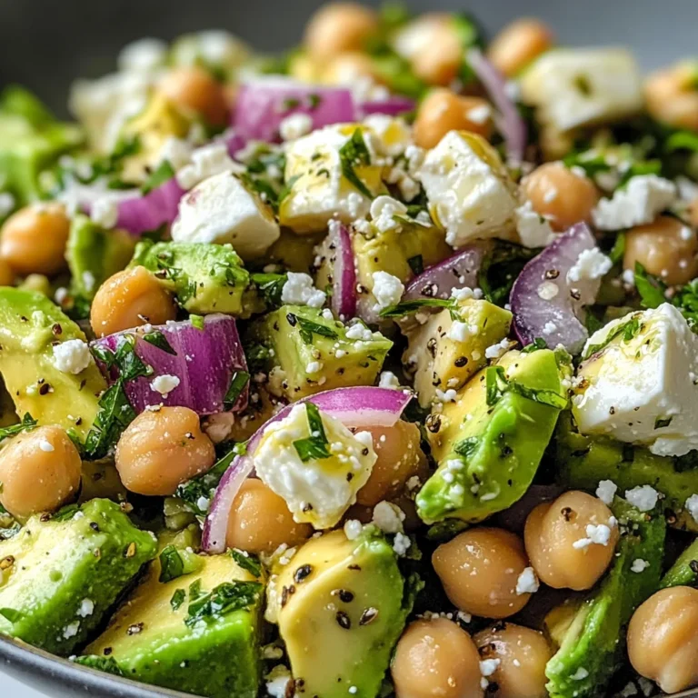 Chickpea Feta Avocado Salad