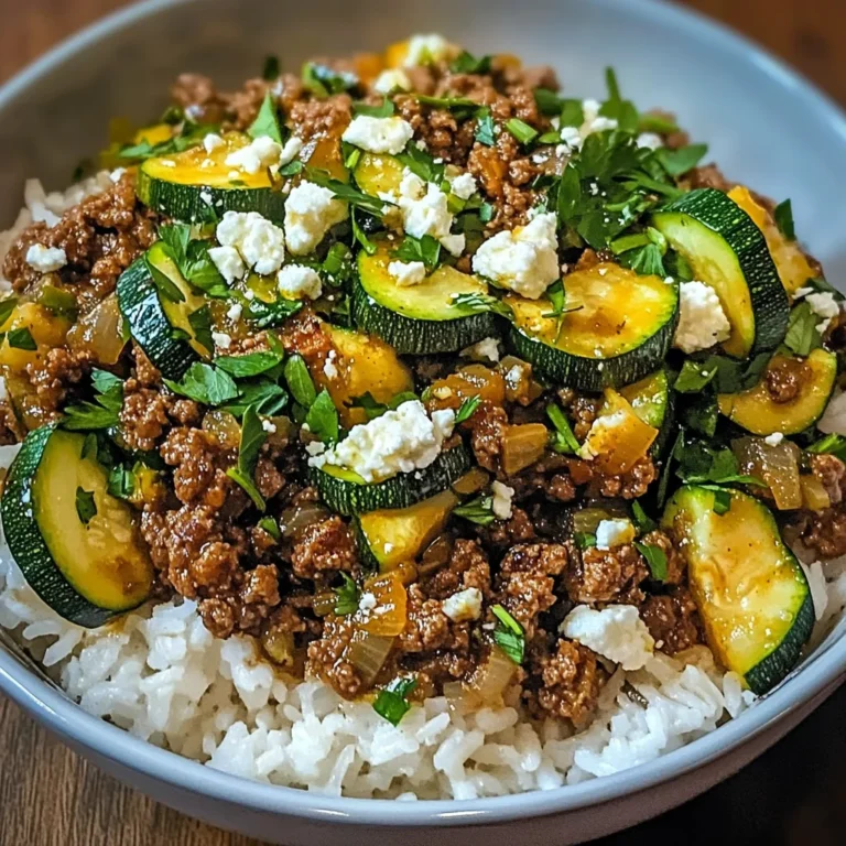 Greek-Style Beef and Zucchini Rice Bowl